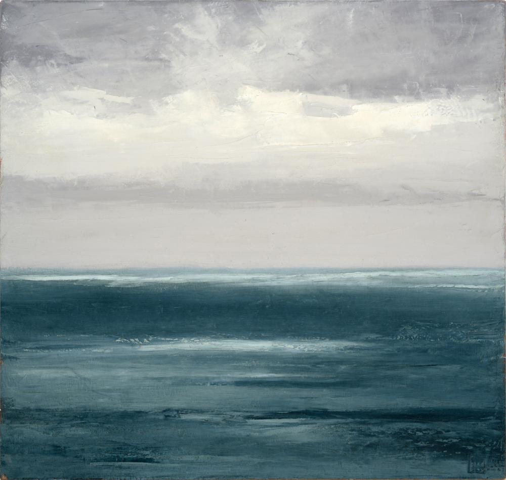Philip Wolfhagen comparable auction result: philip wolfhagen born 1963 bass strait study no 7 2002 oil and beeswax on linen