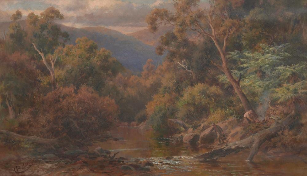 Charles Rolando comparable auction result: charles rolando 1844 1893 winding river yarra oil on canvas