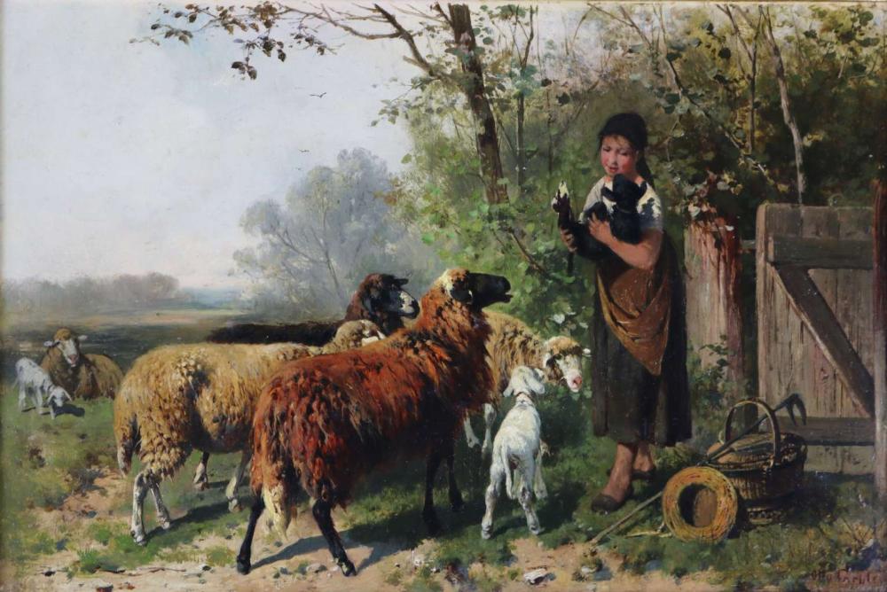 Otto Gebler comparable auction result: friedrich otto gebler 1838 1917 die f rsorgliche junge sch ferin