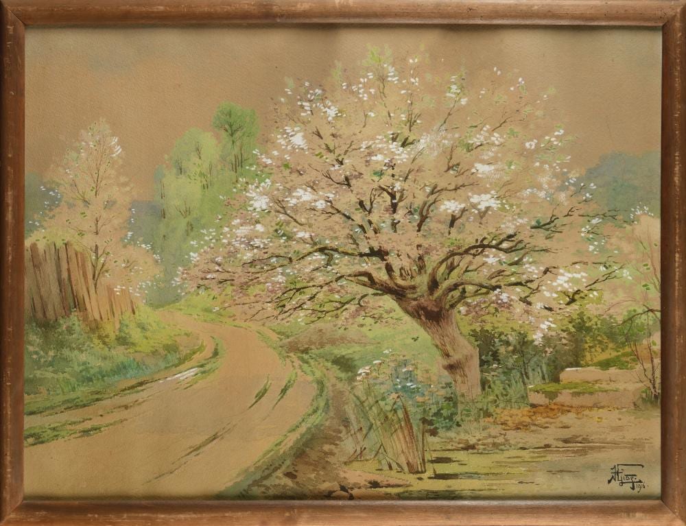 Hippolyte Gide comparable auction result: hippolyte jean adam gide 1852 1921 pommier en fleur