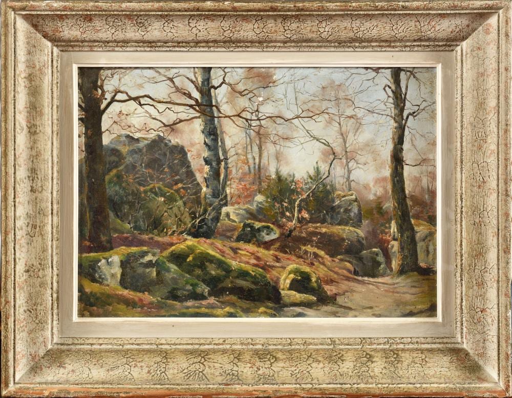Paul Louchet comparable auction result: paul louchet 1854 1936 rochers de la for t de fontainebleau