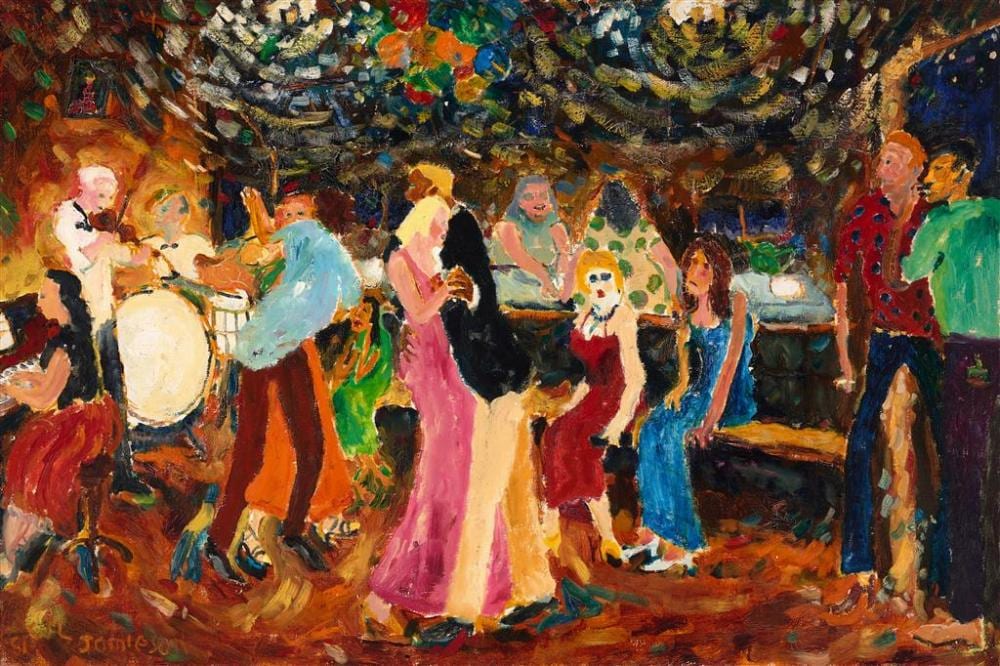 Gil Jamieson comparable auction result: gil jamieson 1934 1992 social dance 1981 oil on canvas 92 x 137 cm overall 92 x 137 x 3 cm signed and dated lower left