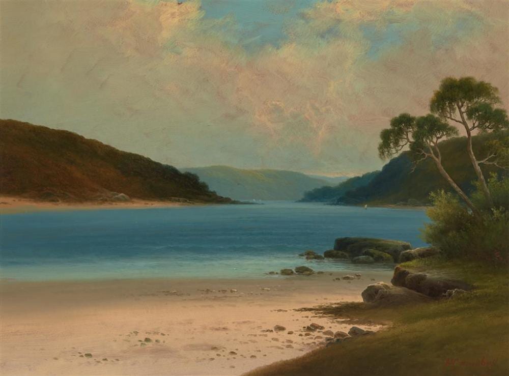 Percy Campbell comparable auction result: percy rudolph campbell 1869 1965 middle harbour oil on board 40 x 54 cm frame 58 x 73 x 3 cm signed lower right
