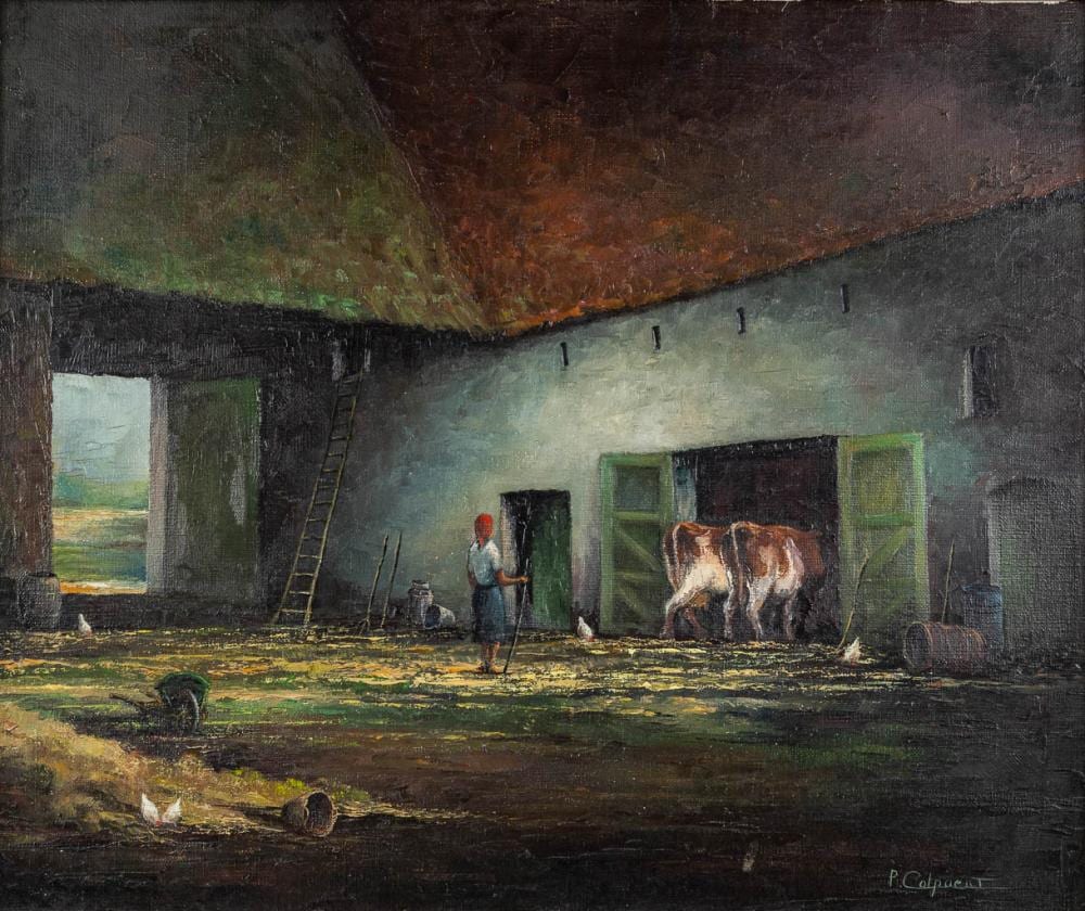 Prosper Colpaert comparable auction result: pros colpaert 1923 1990 the barn oil on canvas w 60 x h 50 cm