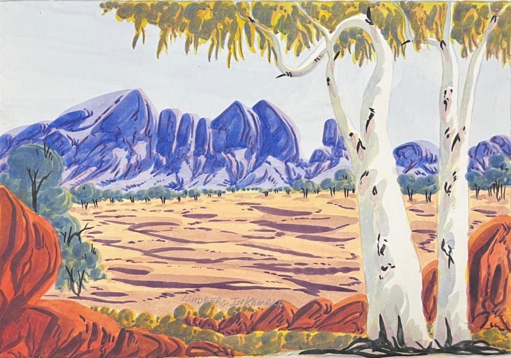 Lindberg Inkamala comparable auction result: lindberg inkamala untitled watercolour on board