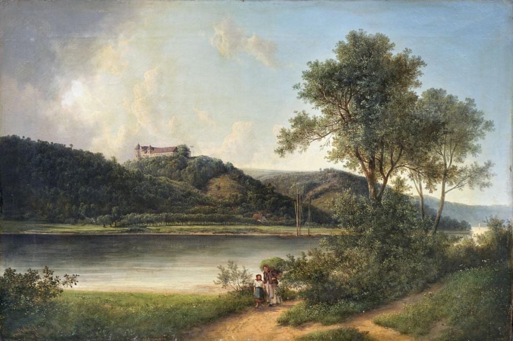 Otto Georgi comparable auction result: friedrich otto georgi schloss scharfenberg bei mei en 1858