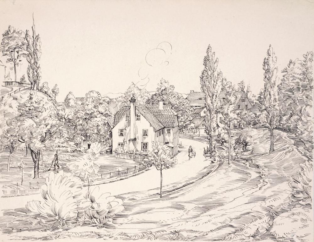 Richard Dreher comparable auction result: richard dreher dorfstrasse eschdorf wohl 1920 s