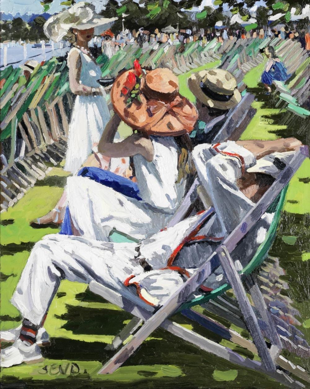 Sherree Valentine Daines comparable auction result: sherree valentine daines british born 1959 a day at henley