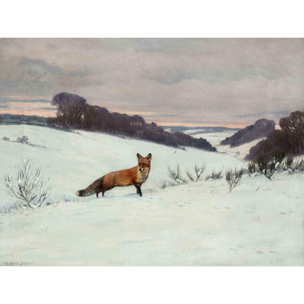 maximilian klein von diepold 1873 1949 wide winter landscape in the evening light with fox in the · Historia Auctionata · 2023-04-04 Maximilian Klein von Diepold comparable auction result: maximilian klein von diepold 1873 1949 wide winter landscape in the evening light with fox in the