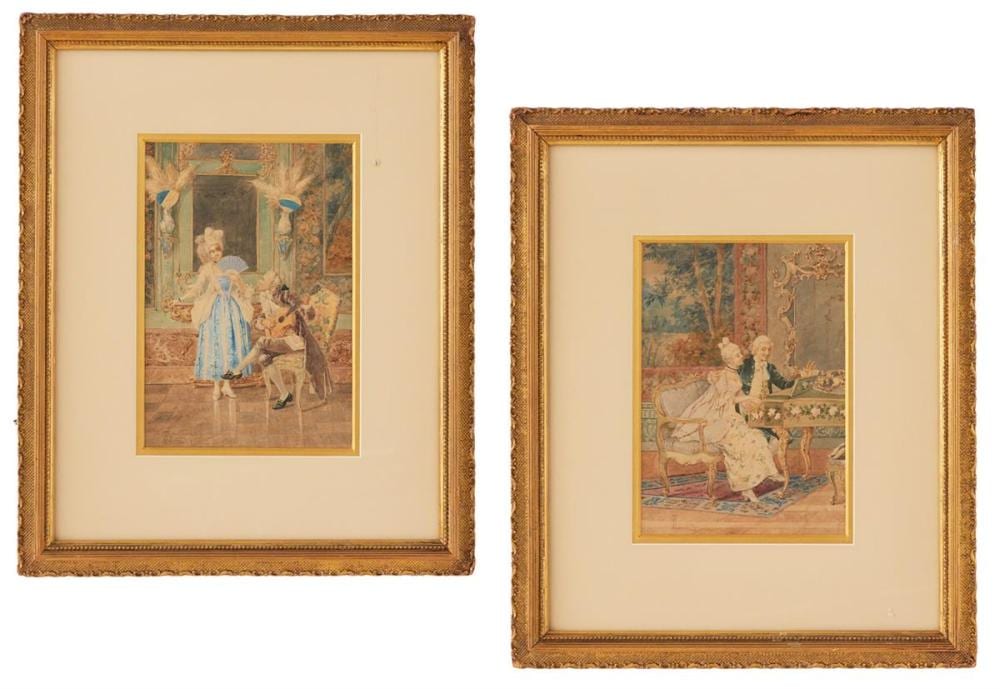 Aurelio Roberti comparable auction result: aurelio roberti italian 1842 1915 the serenade and at the piano