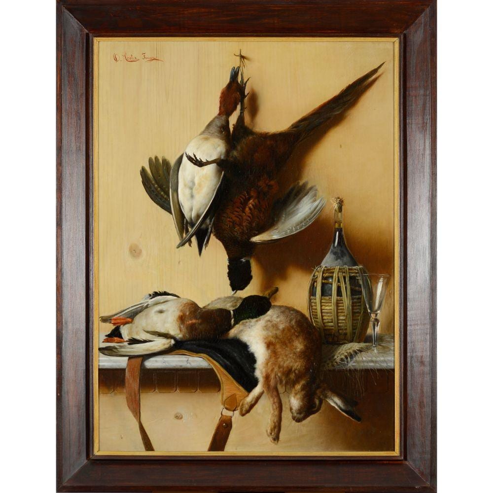 oreste costa 1851 1901 a still life with birds and hare · Veritas Art Auctioneers · 2023-03-21 Oreste Costa comparable auction result: oreste costa 1851 1901 a still life with birds and hare