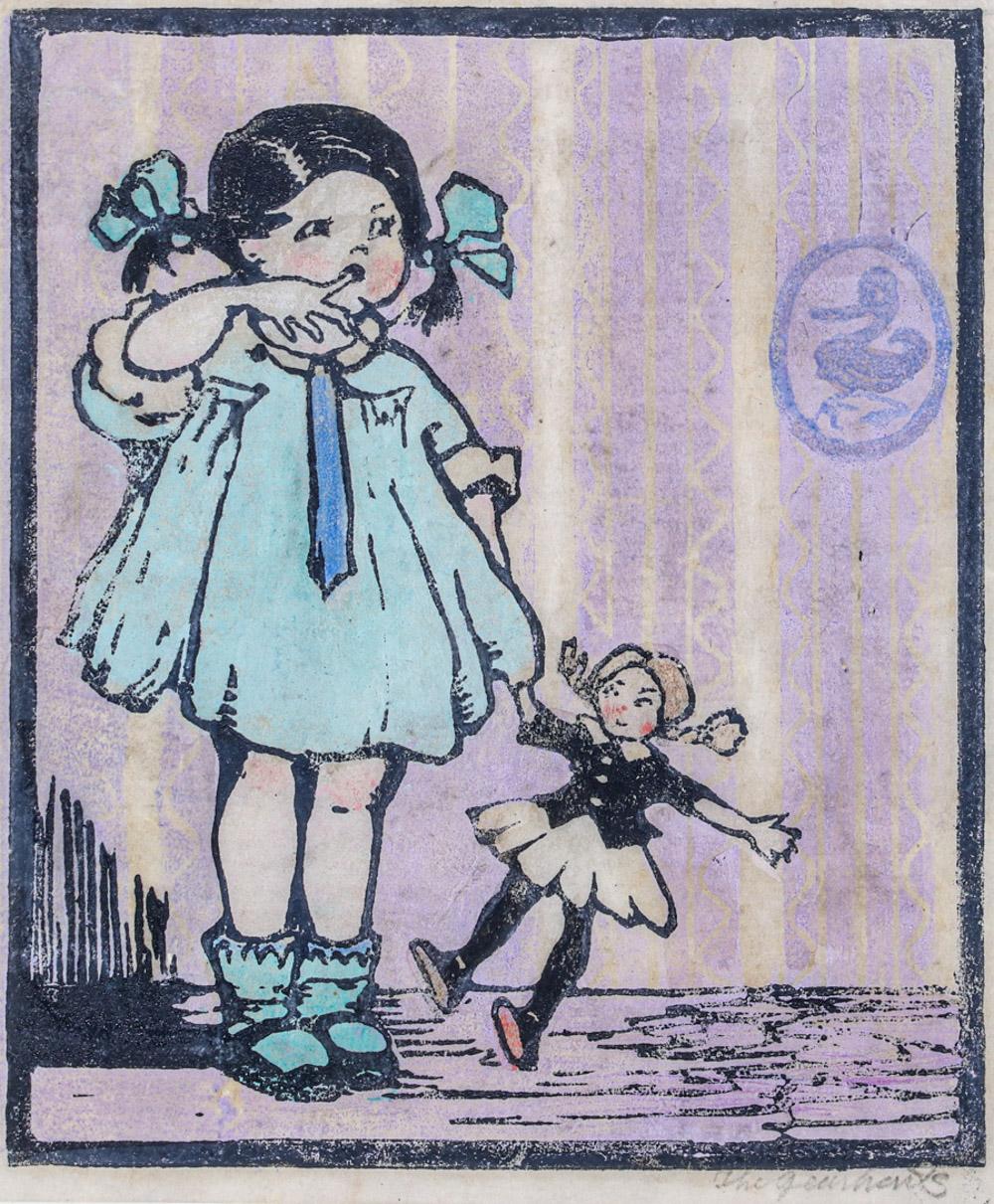 Frances H. Gearhart comparable auction result: frances h gearhart sisters color woodcut patty 1928