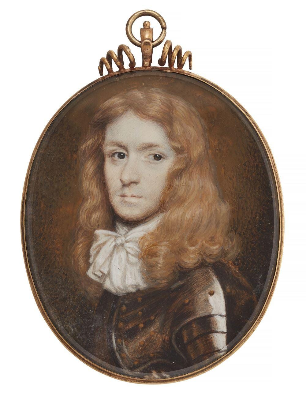 Thomas (1680) Gibson comparable auction result: richard gibson english 1615 1690 a portrait miniature of a young gentleman wearing plate armour