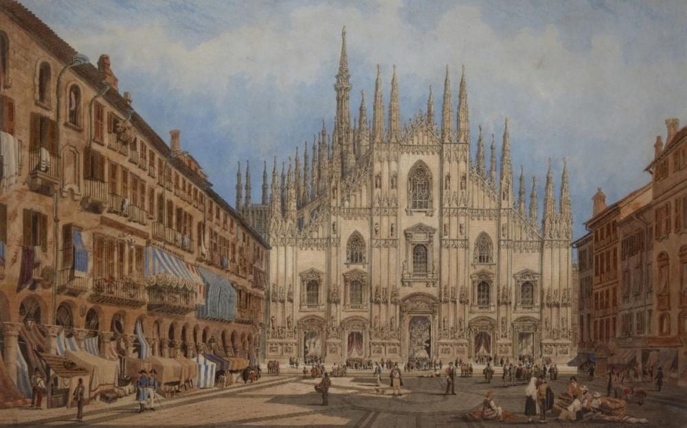 joseph josiah dodd british 1809 1894 the west front of milan cathedral pen ink watercolour · Roseberys · 2023-03-29 Joseph Josiah Dodd comparable auction result: joseph josiah dodd british 1809 1894 the west front of milan cathedral pen ink watercolour