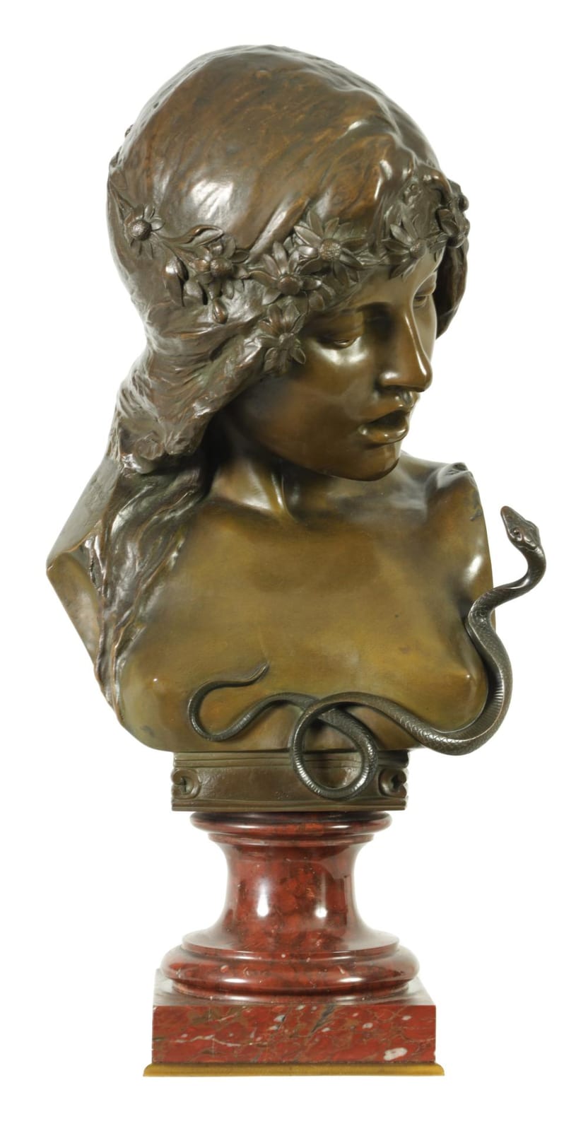 Isidore de Rudder comparable auction result: a fine late 19th century art nouveau style bronze bust by isidore de rudder
