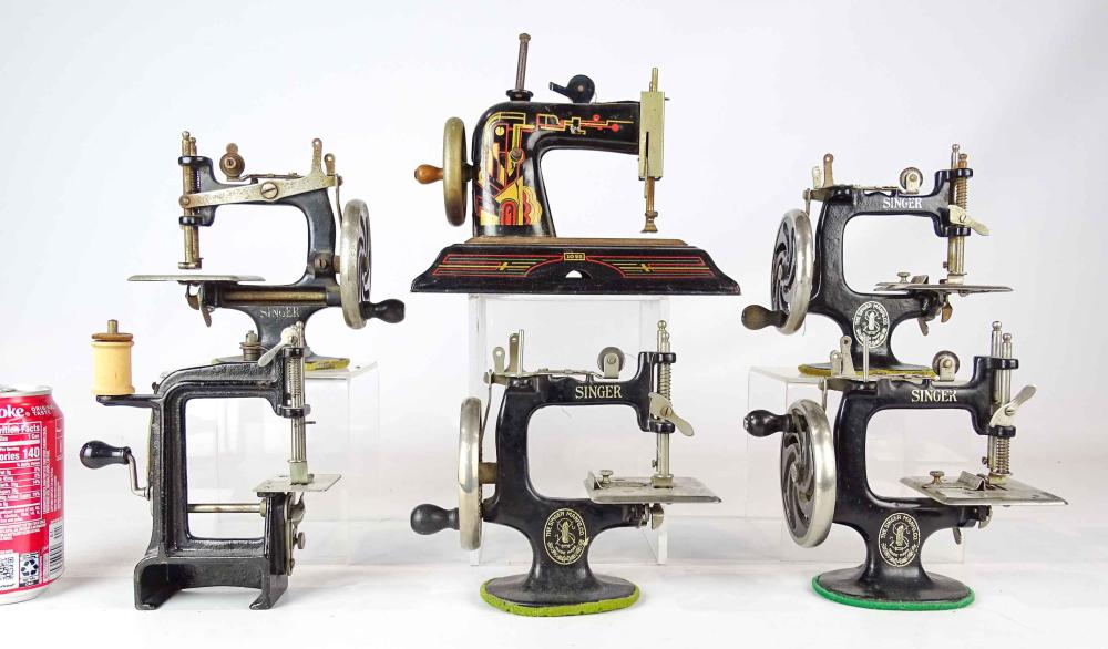 Toy Sewing Machines sold by Copake Auction Inc., lot 525 — auction record photograph