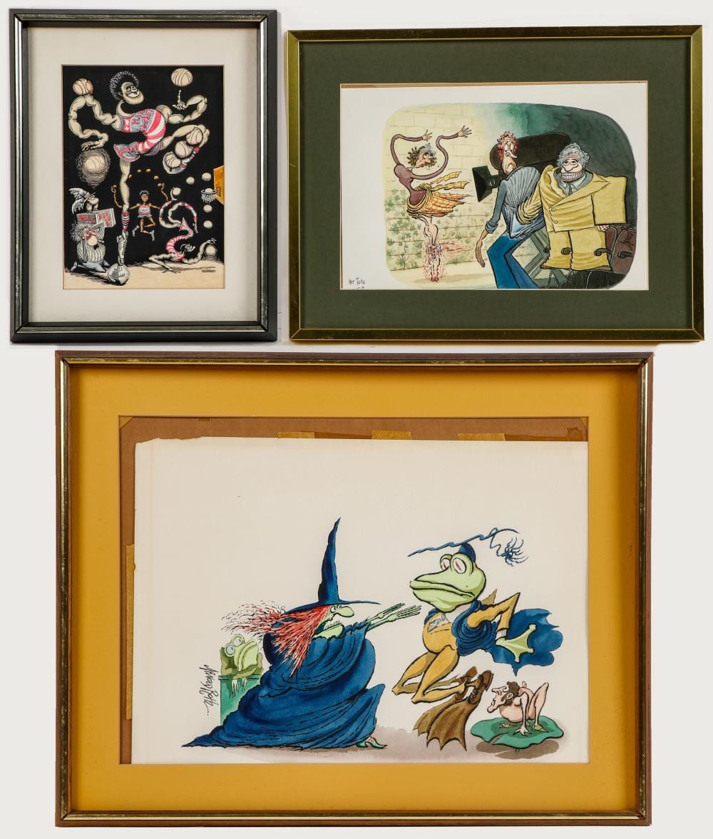 Arnold Roth comparable auction result: arnold roth b 1929 3 original illustration artworks for tv guide