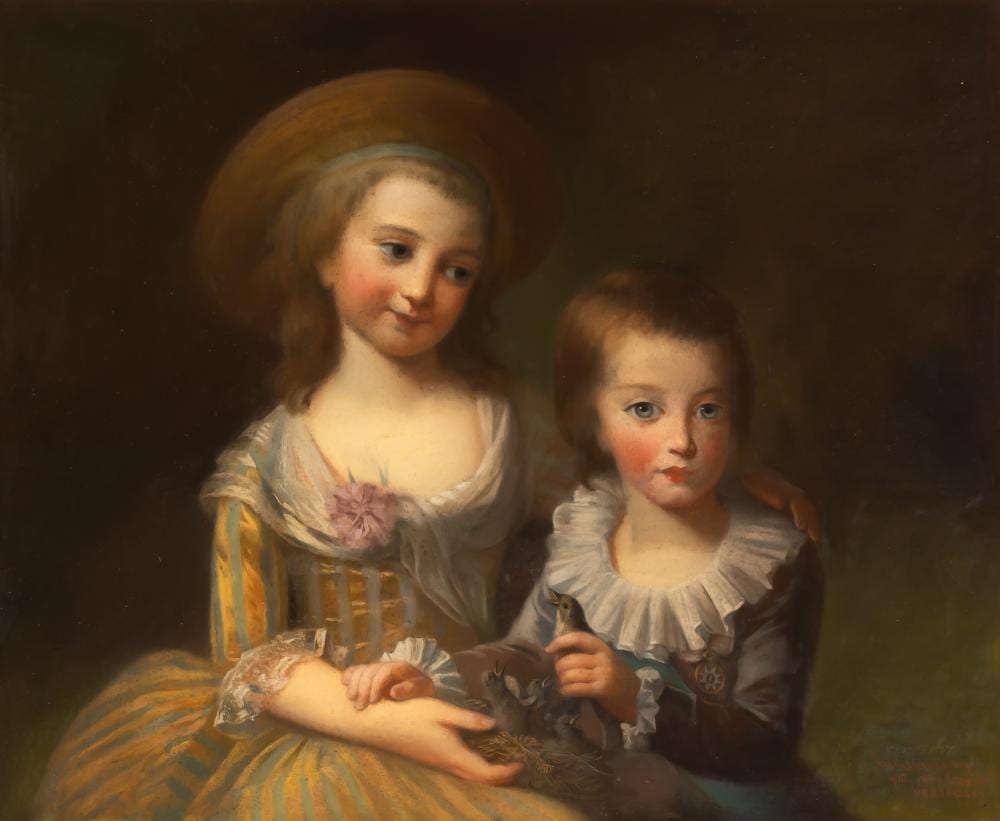 james wells champney american 1843 1903 portrait of madame royale and louis joseph dauphin of france after lebrun · Cottone Auctions · 2023-03-31 James Wells Champney comparable auction result: james wells champney american 1843 1903 portrait of madame royale and louis joseph dauphin of france after lebrun
