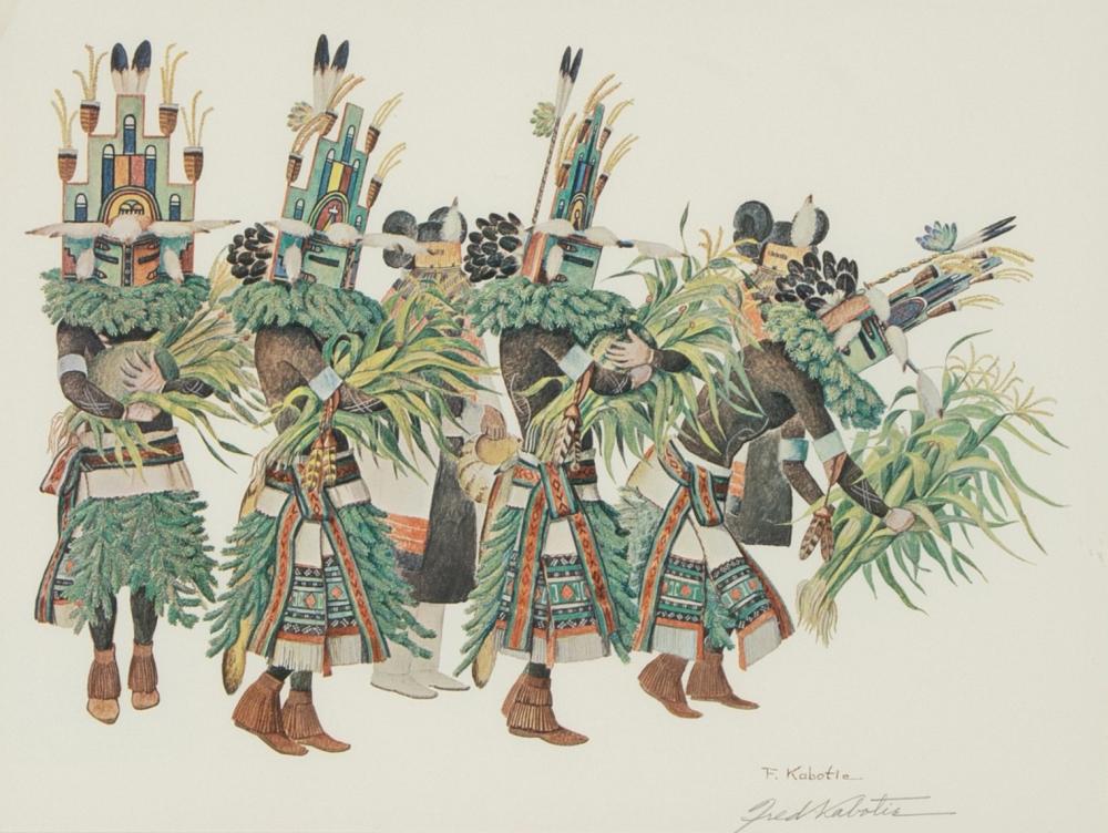 Fred Kabotie comparable auction result: fred kabotie niman katsinas 1944