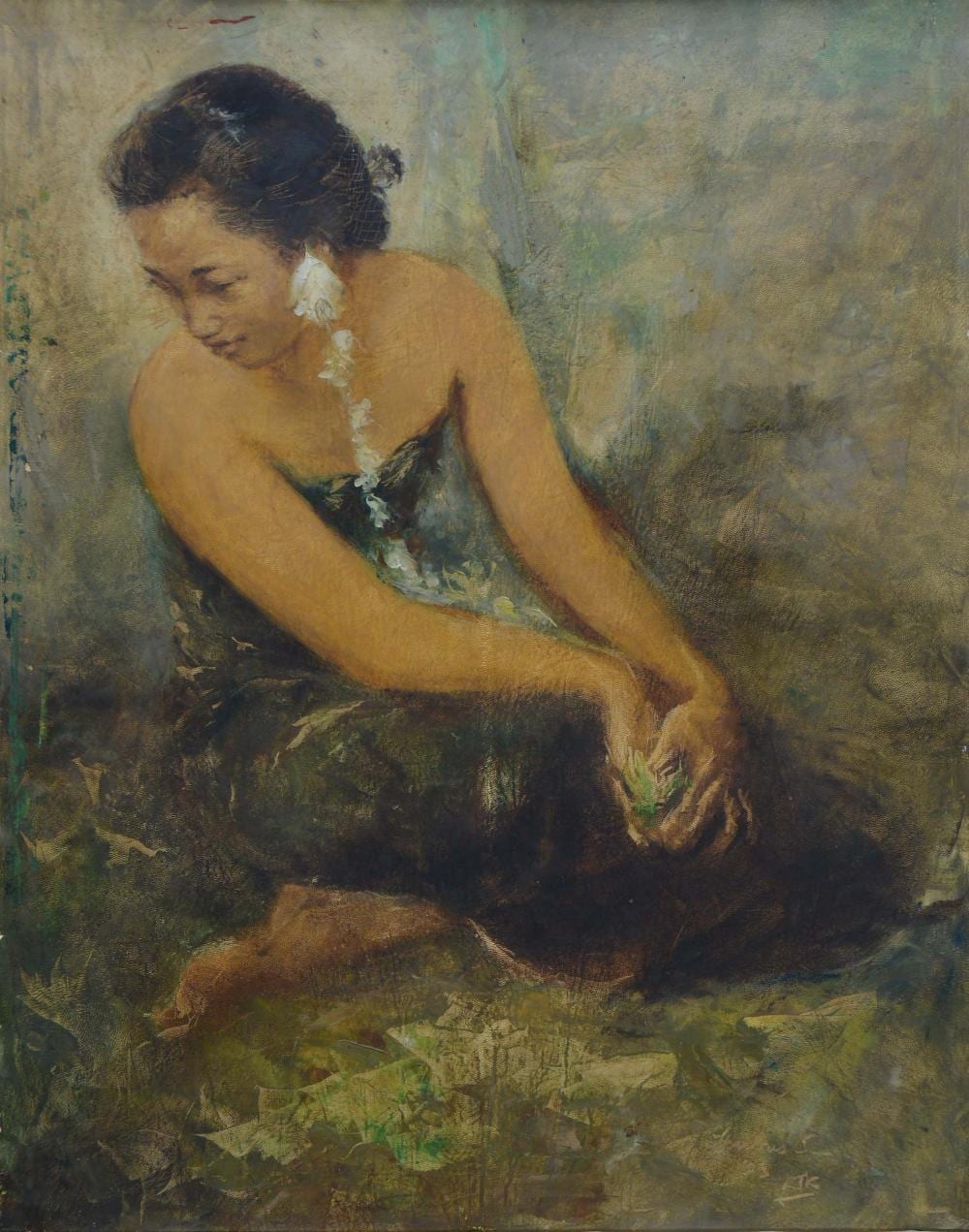 Trubus Soedarsono; A Balinese Beauty Kneeling comparable sale