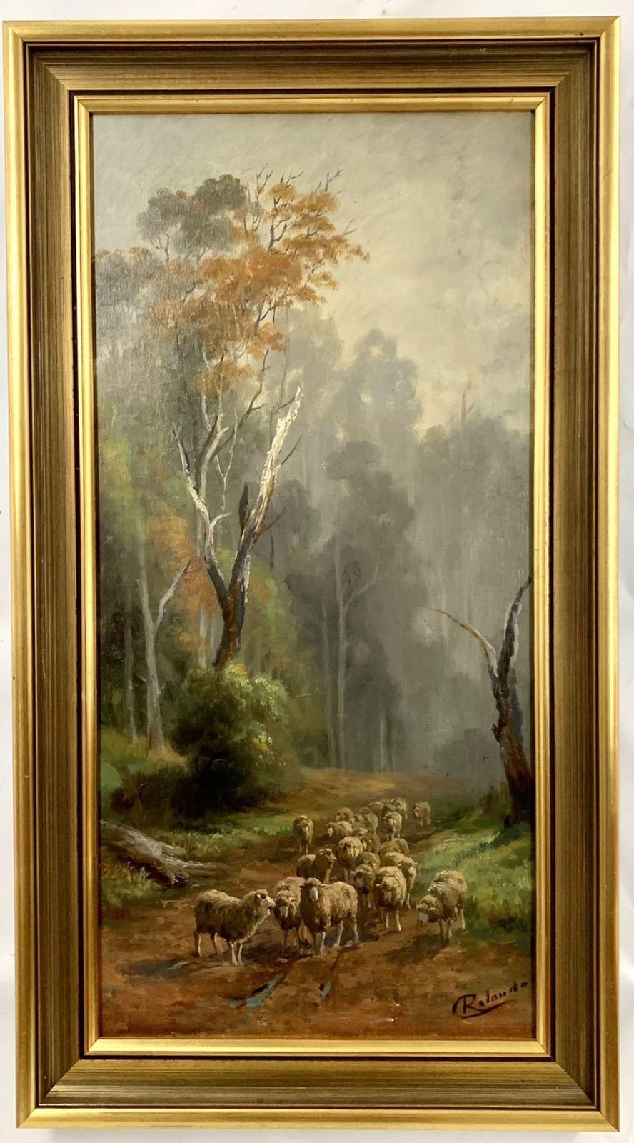 Charles Rolando comparable auction result: charles rolando 1844 1893 sheep grazing on bush track