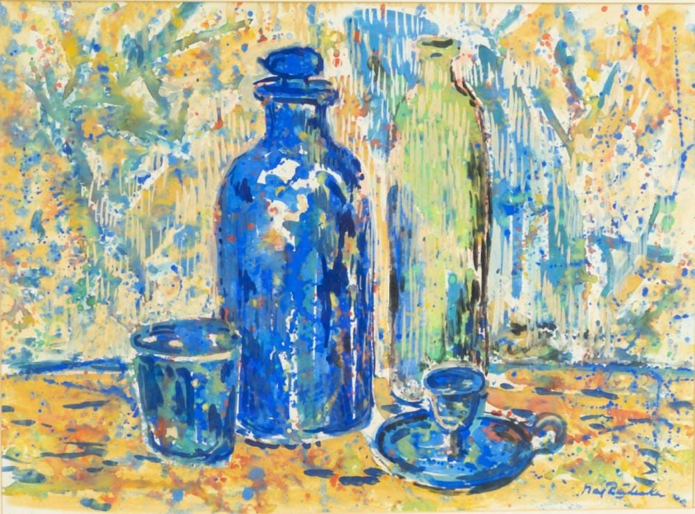 Max Rädecker comparable auction result: max r decker 1914 1987 stilleven met flessen en blaker