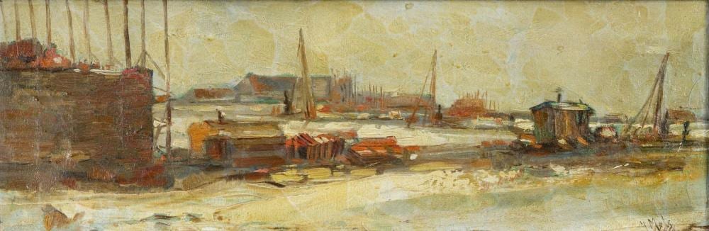Jacobus Wilhelmus Aloijsius Adrianus Maria Mels comparable auction result: jacques mels 1899 1974 bedrijvigheid en schaftkeet in besneeuwd landschap