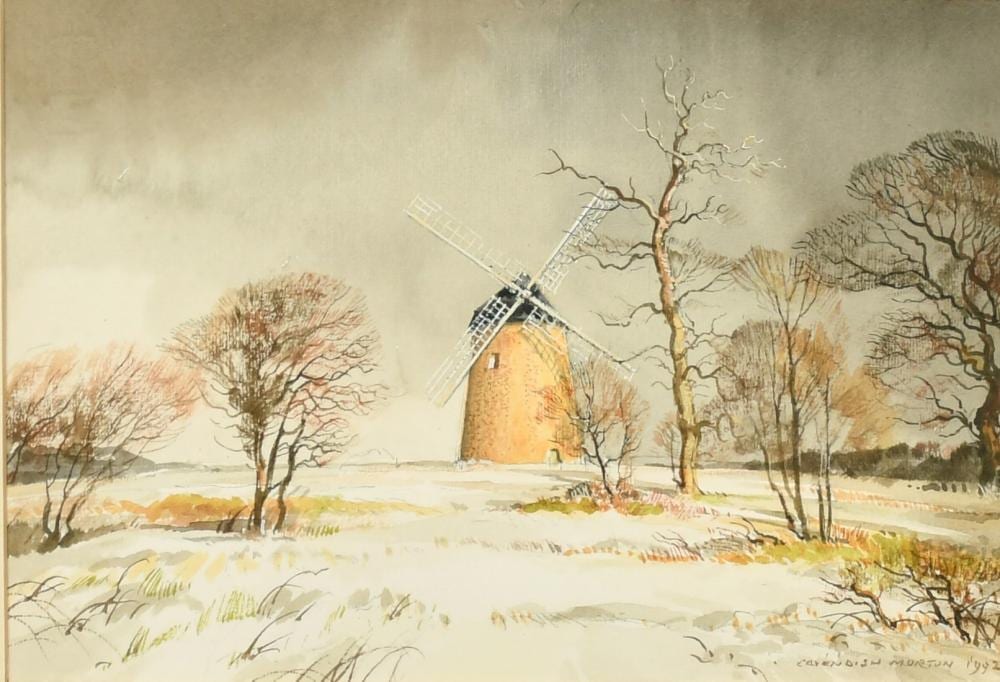 Cavendish Morton comparable auction result: cavendish morton 1911 2015 british bembridge windmill in winter watercolour signed 7 x 10 5 18 x 2