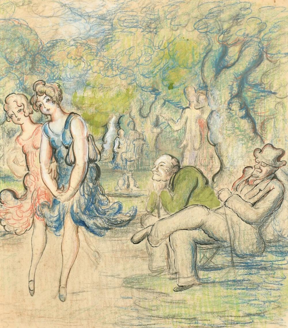 H. Hope Read comparable auction result: harold hope read 1881 1959 british admiring the ladies ink watercolour and pastel 18 x 15 46 x 38c
