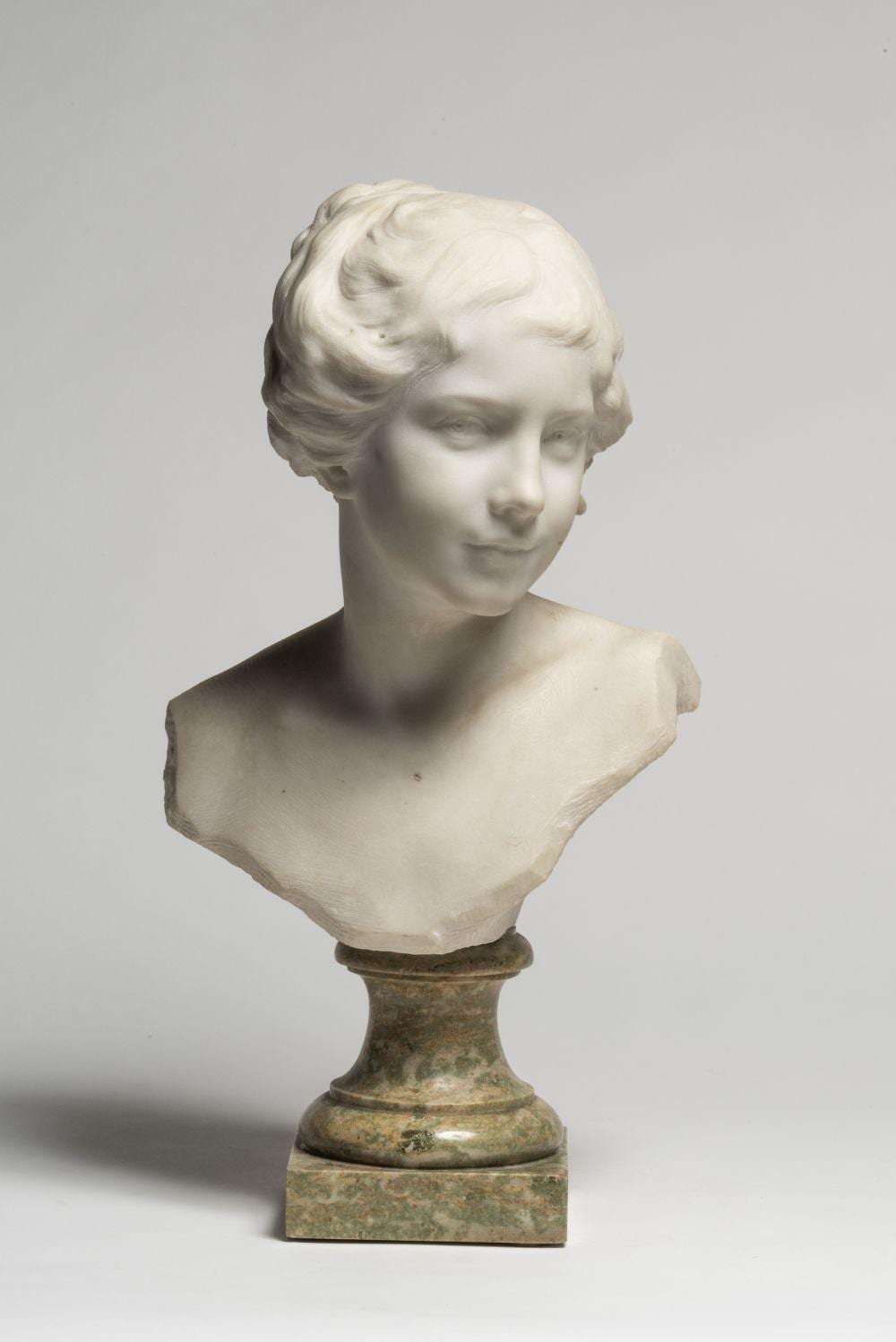 Henri Weigele comparable auction result: henri weigele 1858 1927 buste de jeune fille en marbre de cararre sign