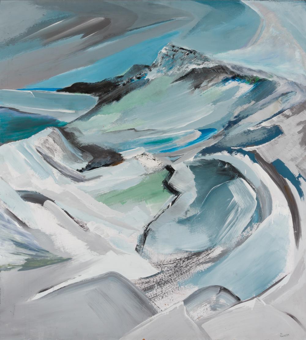 Howard Rackliffe comparable auction result: howard rackliffe am 1917 1987 winter dunes 1978 oil on masonite framed 54 5 8 x 49 1 8 actual 57 1 8 x 52 framed