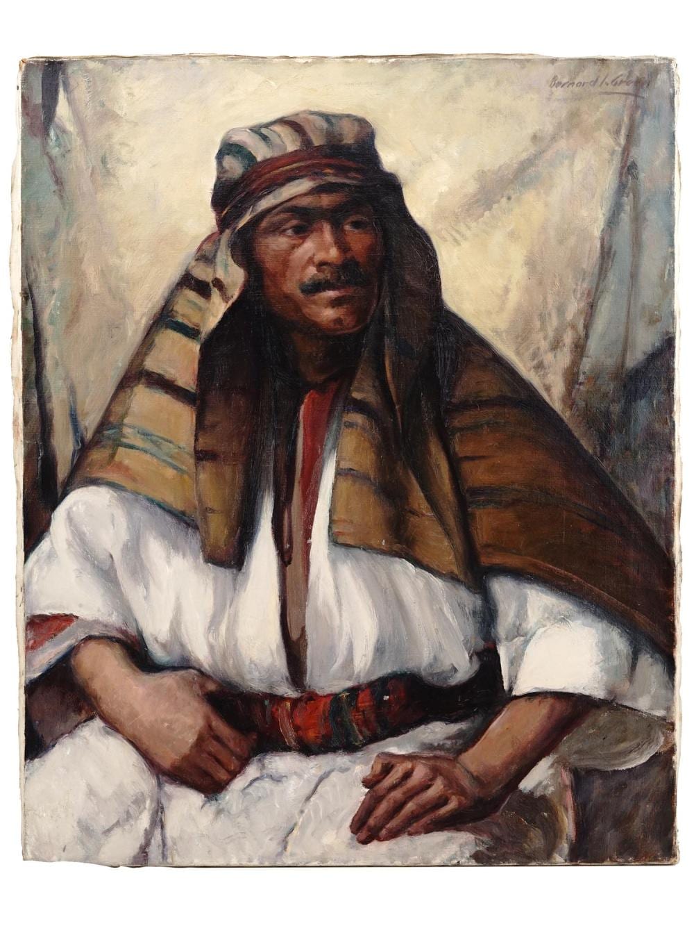 Bernard Green comparable auction result: american oriental male portrait by bernard green