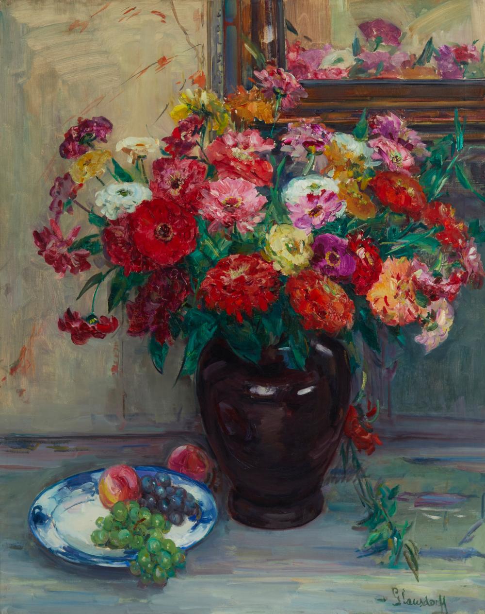 Hubert Glansdorff comparable auction result: hubert glansdorff 1877 1964 floral still life oil on canvas 39 h x 31 5 w