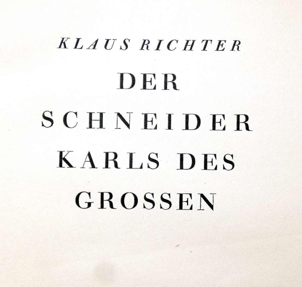 Klaus Richter comparable auction result: klaus richter dedication to h struck on his book der schneider karls des grossen ex 98 99 1932 in german