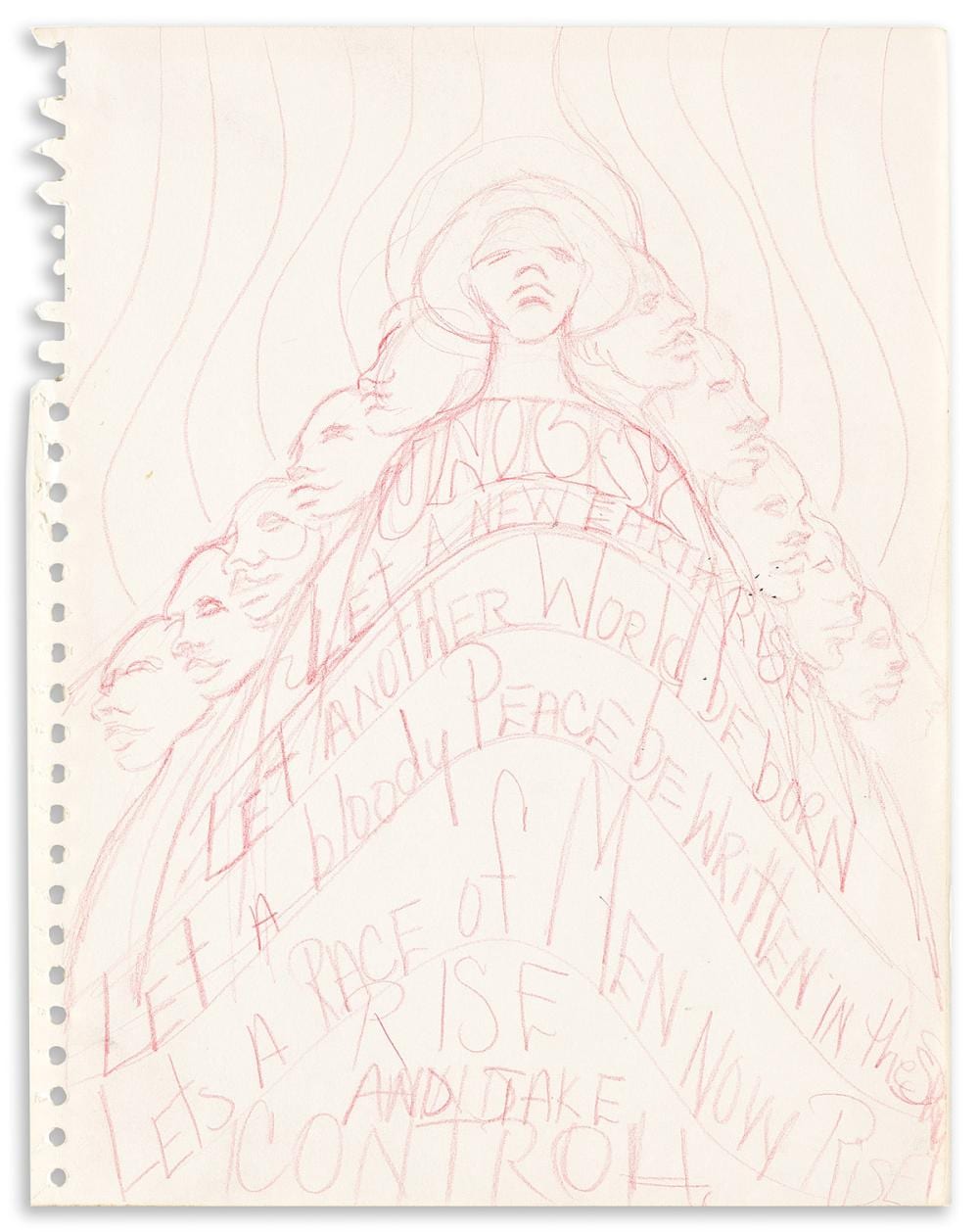 Barbara Jones-Hogu comparable auction result: barbara jones hogu 1938 2017 sketch for rise and take control