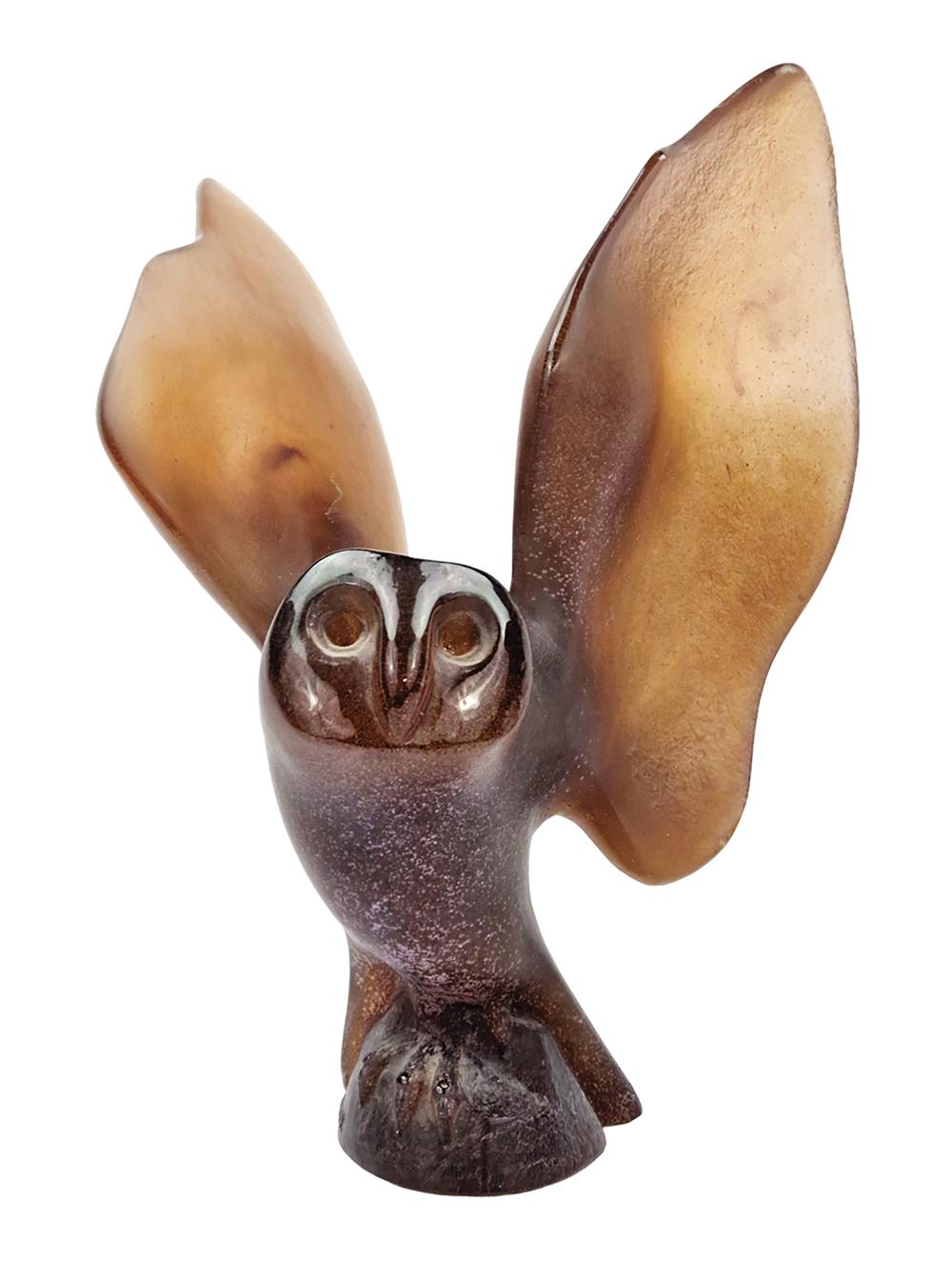 Claude Achille Lhoste comparable auction result: claude l hoste 1929 2009 pour daum importante chouette en envol