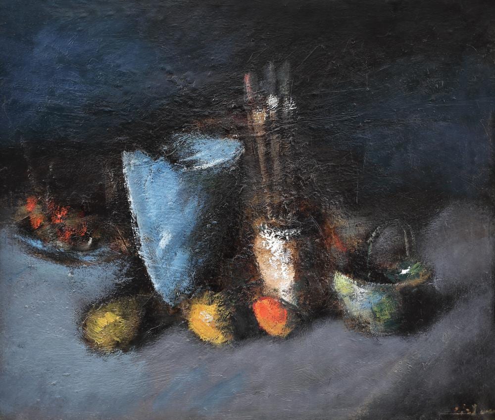 Mircea Ciobanu comparable auction result: mircea ciobanu still life with blue vessel
