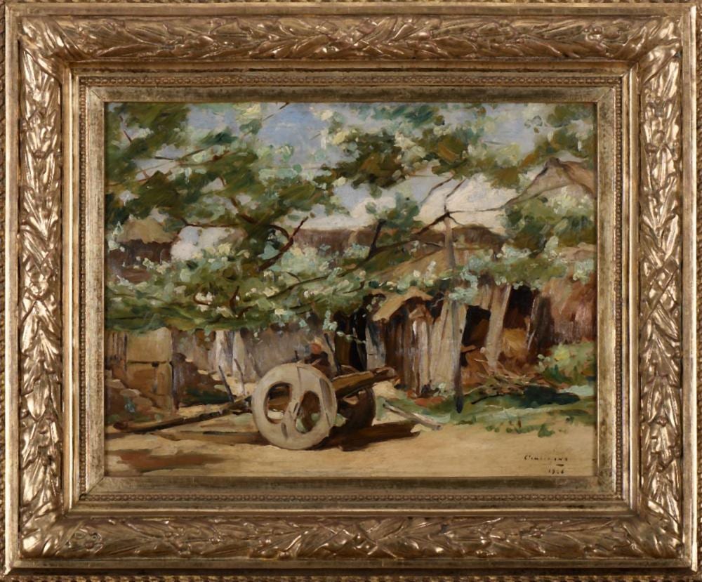 Acácio Lino de Magalhaes comparable auction result: ac cio lino 1878 1956 a landscape with peasant