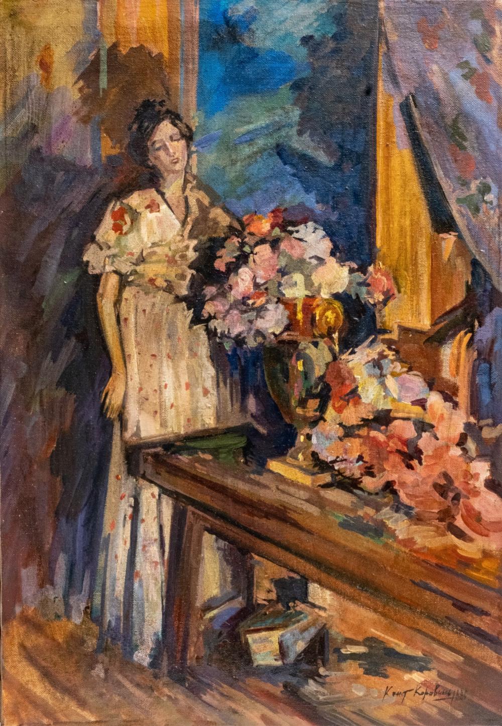 Russian Impressionist Painting signed illeg. sold by Collective Hudson, LLC, lot 215 — auction record photograph