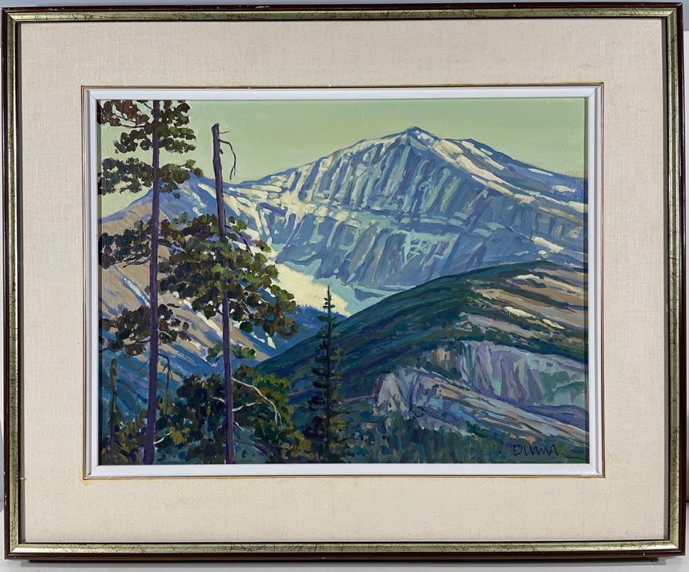Bill Duma comparable auction result: bill duma snow on the mountain acrylic on canvas