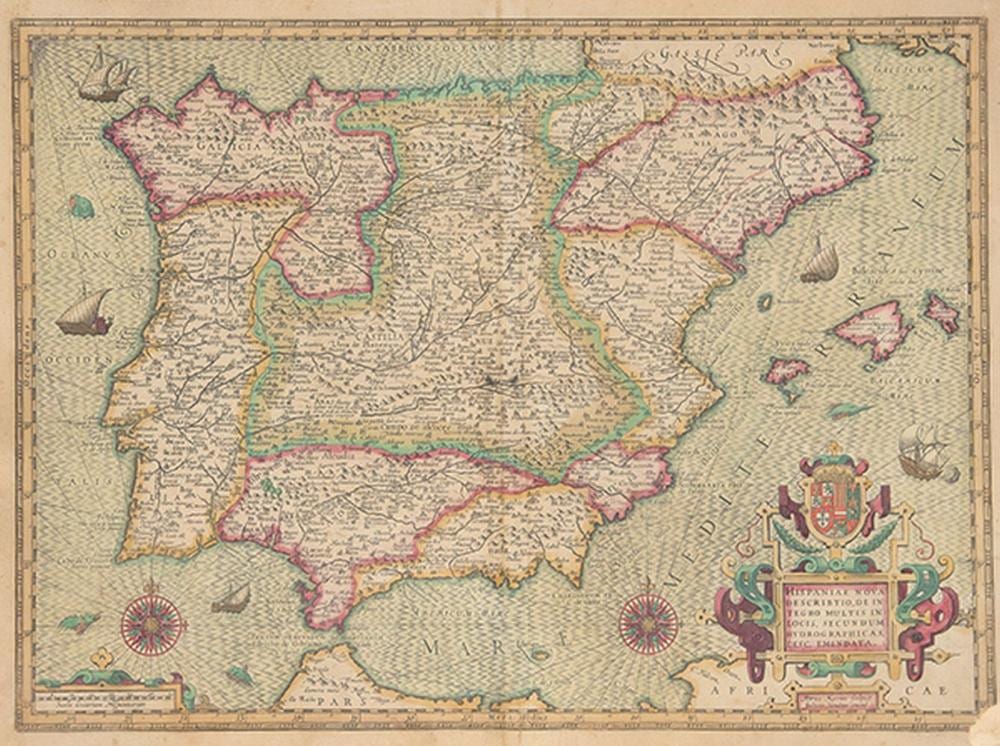 Pieter van der Keere comparable auction result: petrus kaerius hispaniae nova describtio de integro multis in locis secundum hydrographicas desc emendata