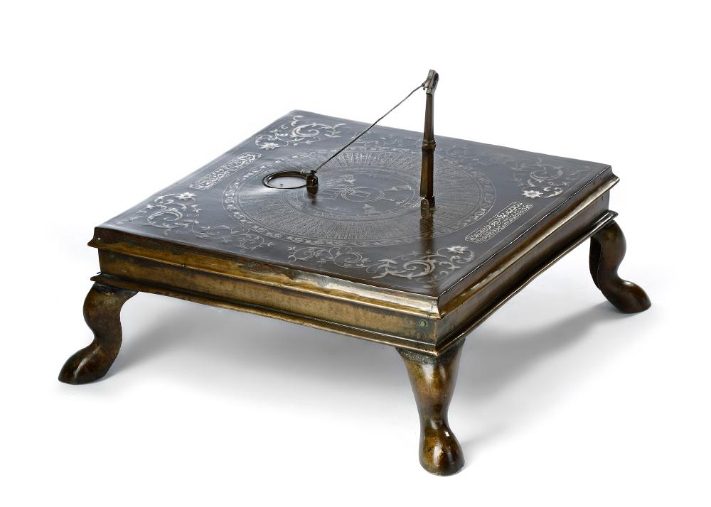 A BRONZE/BRASS QUADRUPED OTTOMAN QIBLA FINDER, PROBABLY MADE FOR THE SULTAN MEHMED V, EARLY 20TH CENTURY sold by Oriental Art Auctions, lot 385 — auction record photograph