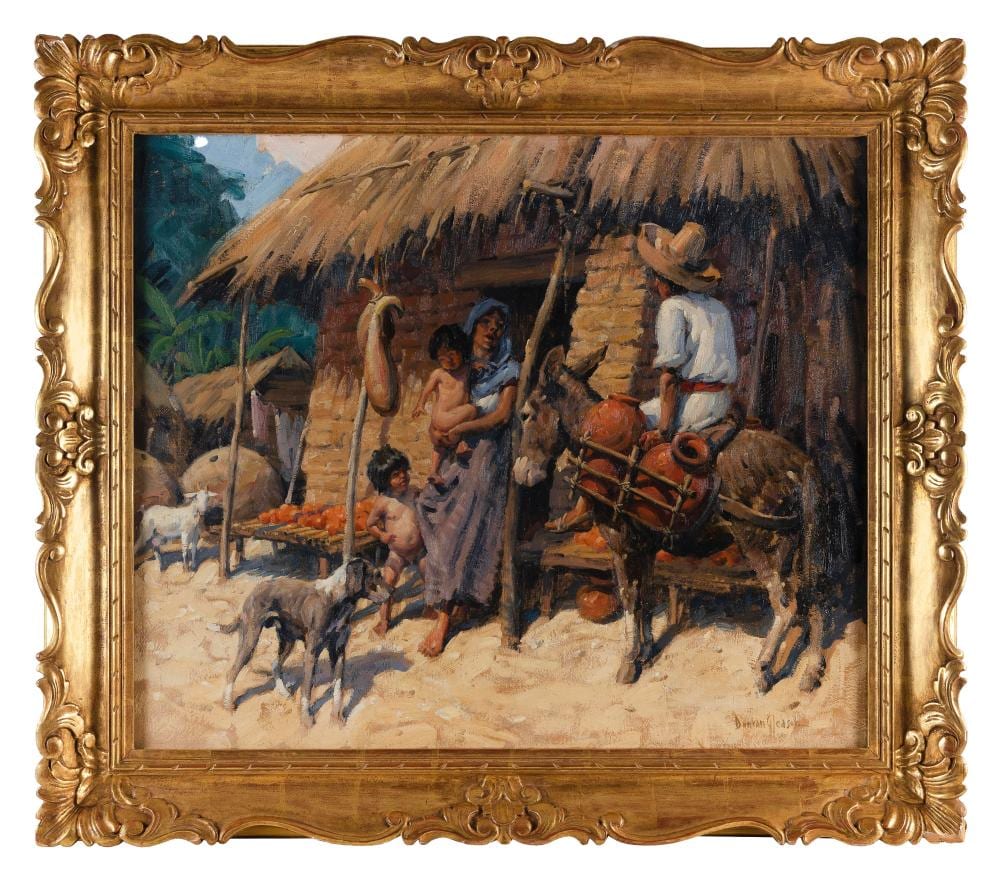 Duncan Gleason comparable auction result: duncan gleason america 1881 1959 the orange market natlapa mexico oil on canvas 25 x 30 framed 33 x 38