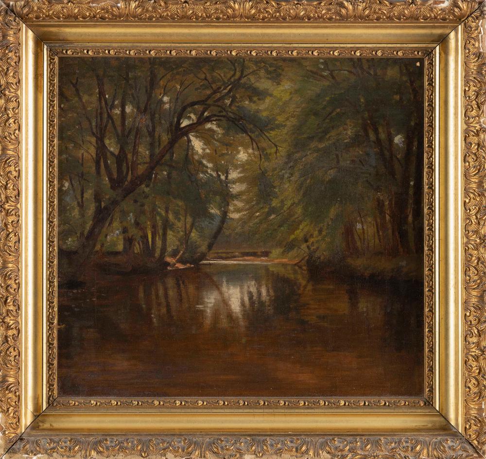 Nikolay Tysland Leganger comparable auction result: nikolay tysland leganger new york 1832 1905 bear river south tamworth new hampshire oil on canvas 14 x 15 framed 19 x 20
