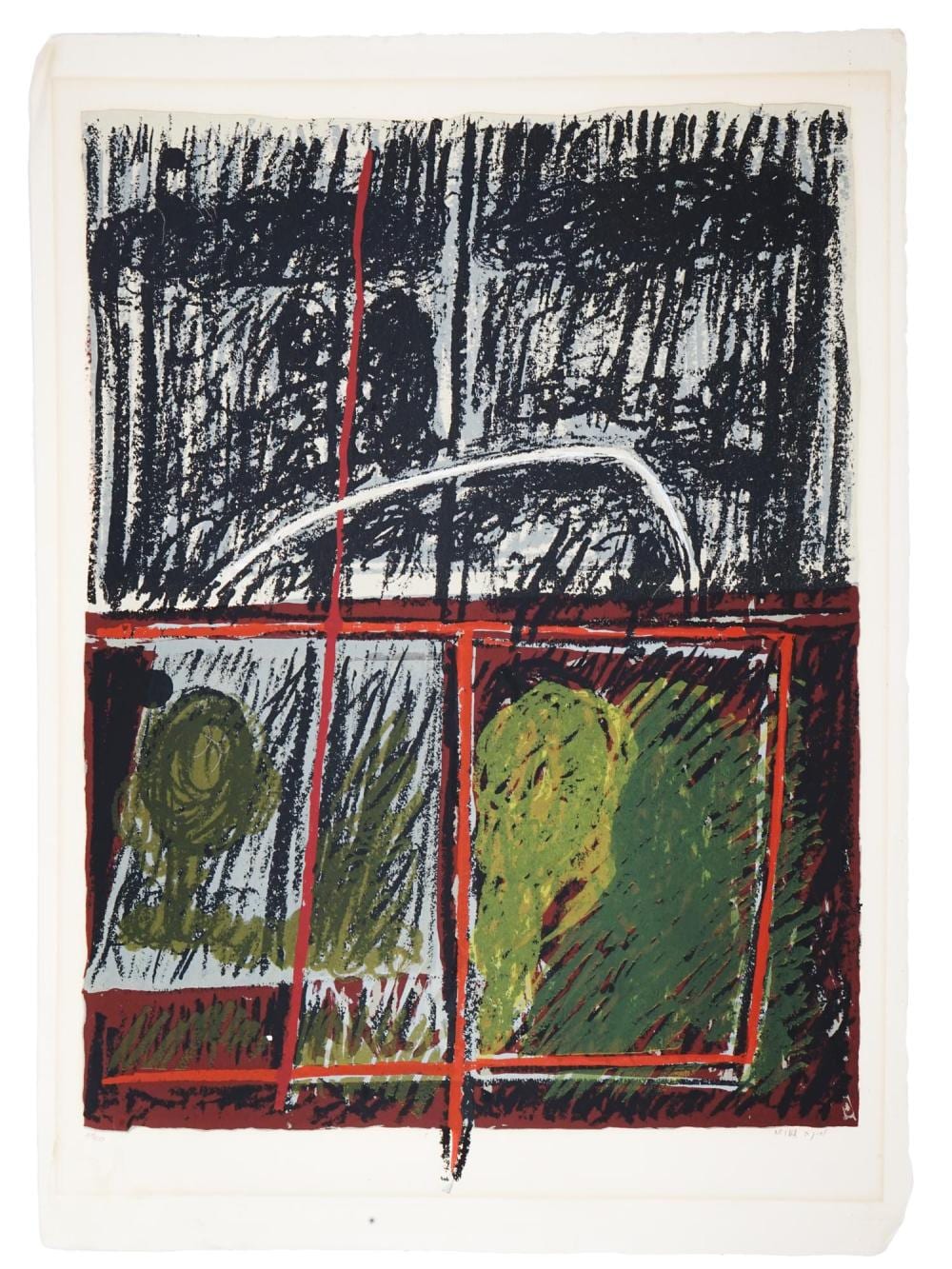 Maya Cohen Levy comparable auction result: israeli abstract serigraph by maya cohen levy