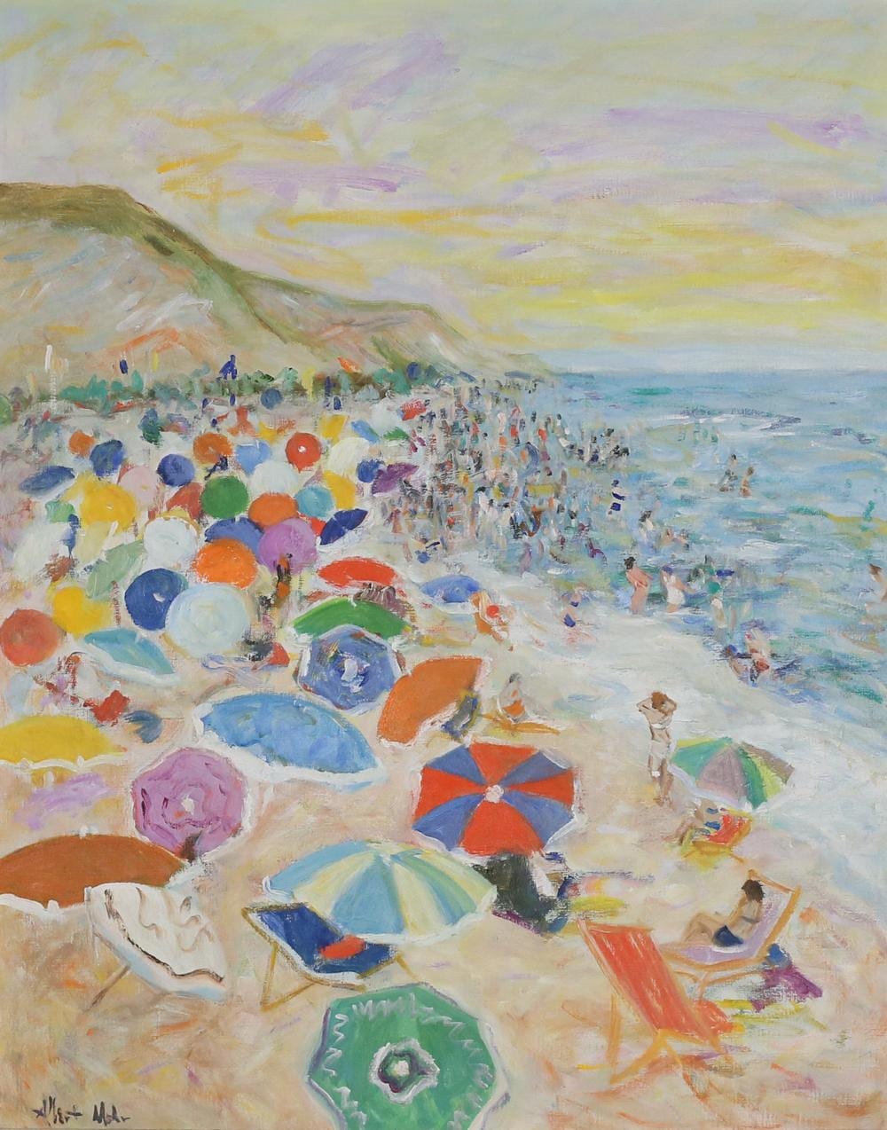 Albert Mohr comparable auction result: albert mohr oil on canvas beach scene