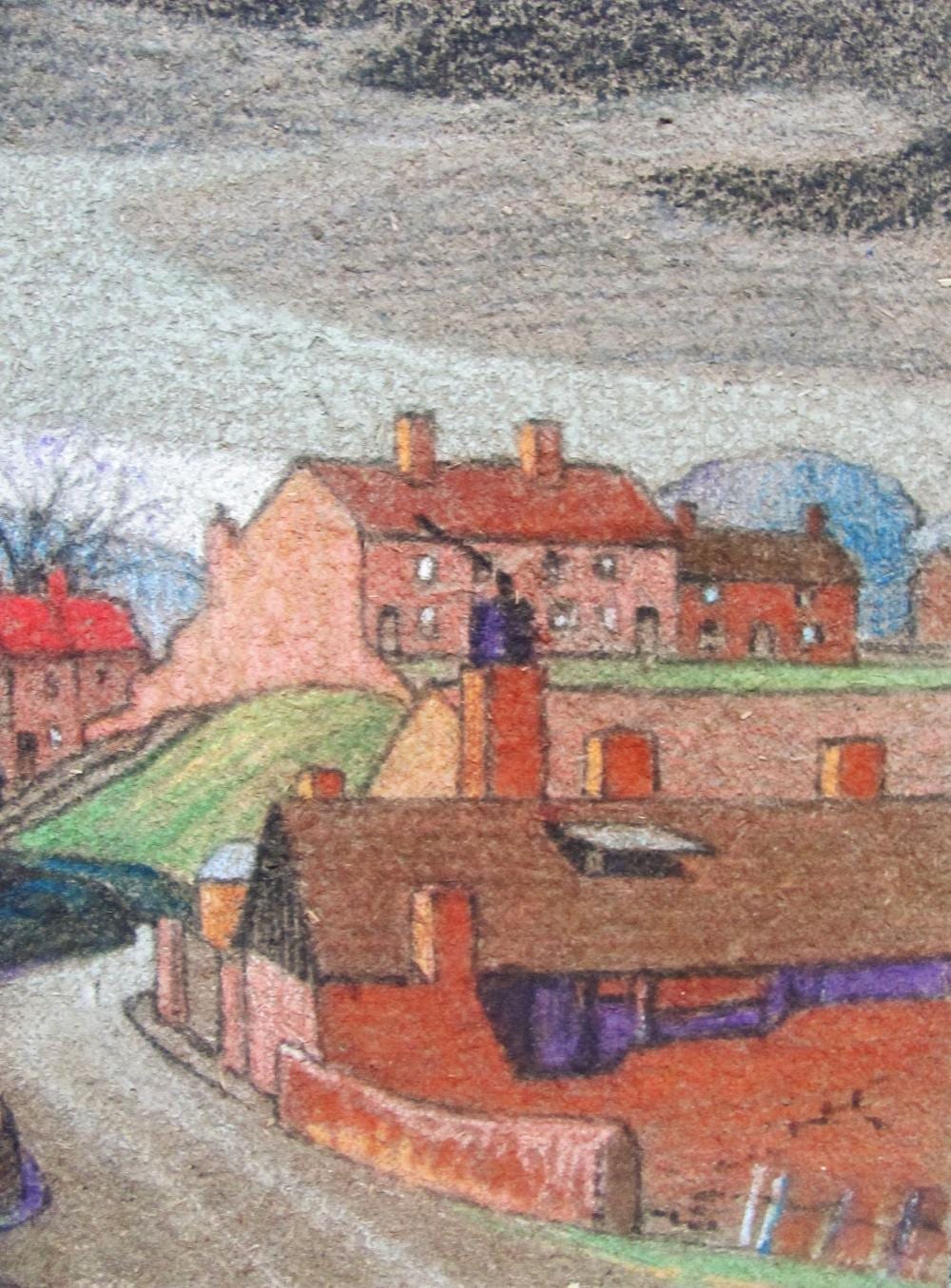 Walter James West comparable auction result: walter james west village landscape gouache c 1940