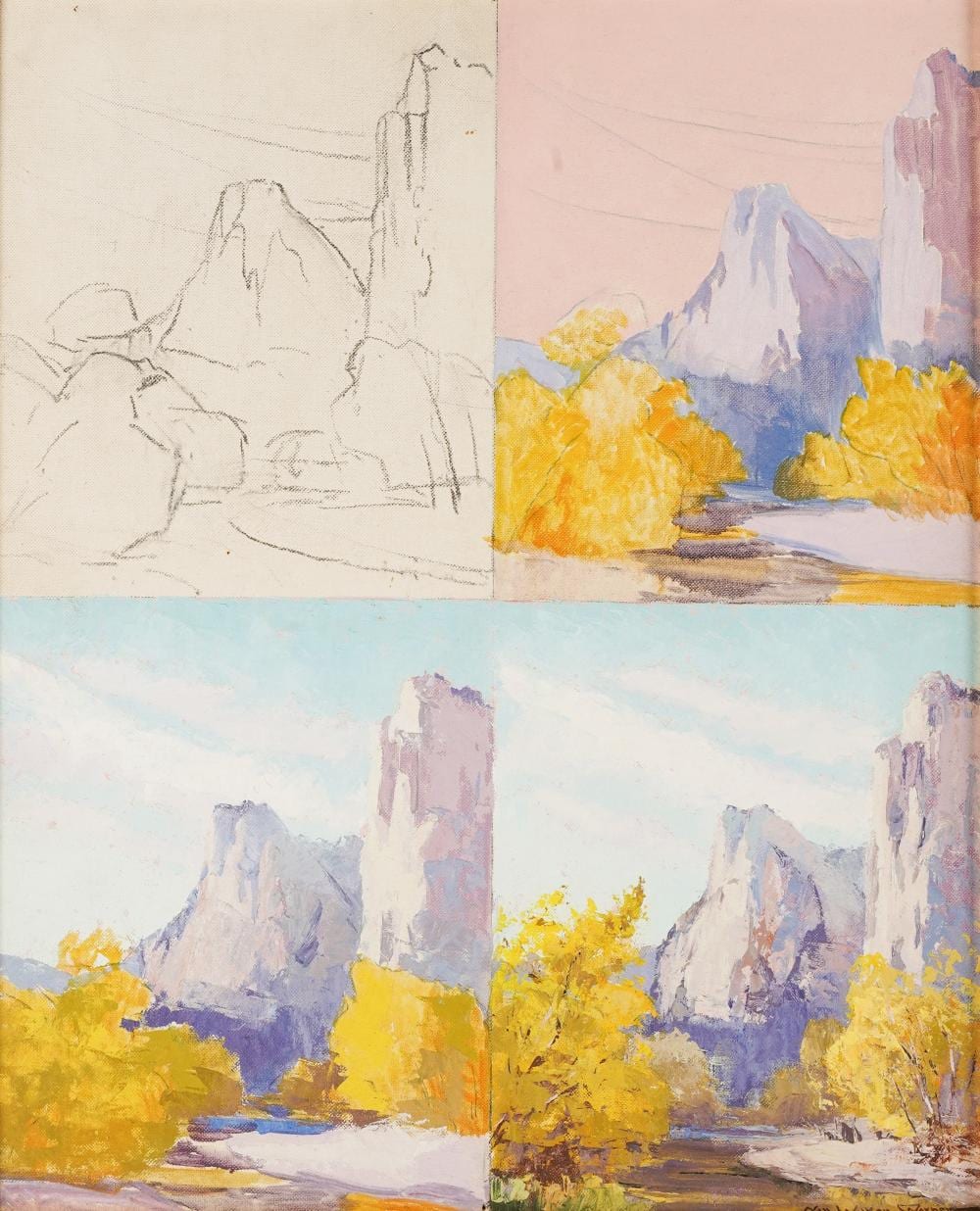 Nell Walker Warner comparable auction result: nell walker warner 1891 1970 landscape demonstration