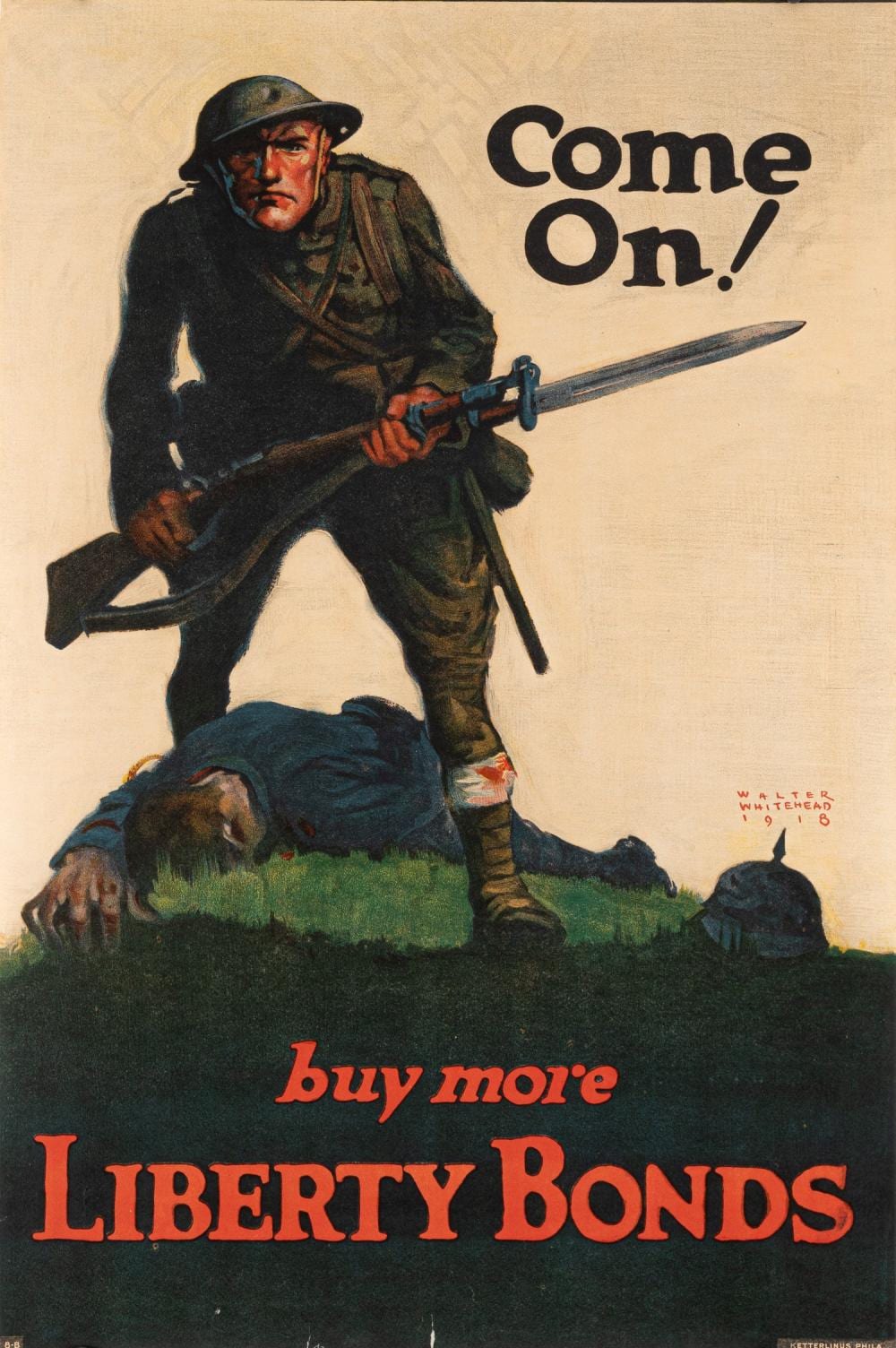 Walter Whitehead comparable auction result: come on buy more liberty bonds wwi poster by walter whitehead