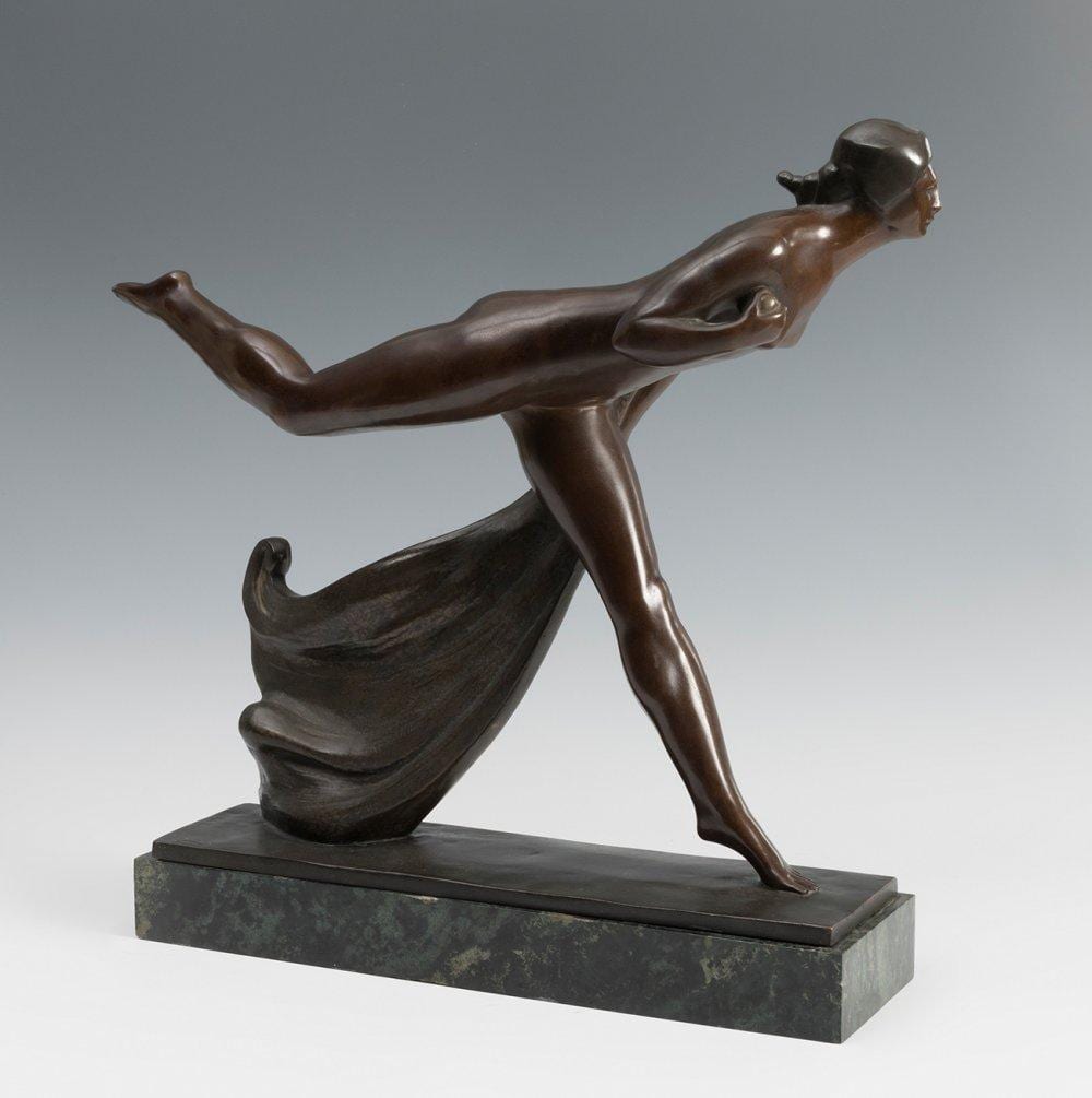 Raoul Lamourdedieu comparable auction result: raoul lamourdedieu fauguerolles france 1877 pierrefonds france 1953 the flight 1920 bronze signed